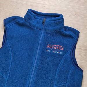 Eddie Bauer Fleece Vest Blue Outback  Steakhouse Mighty Southeast Womens M EB205